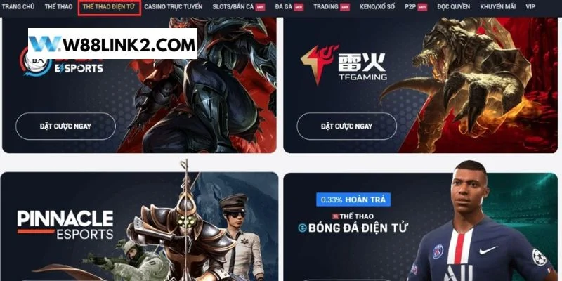 Cược Esport tại W88 là sảnh chơi ăn tiền mới nhất.