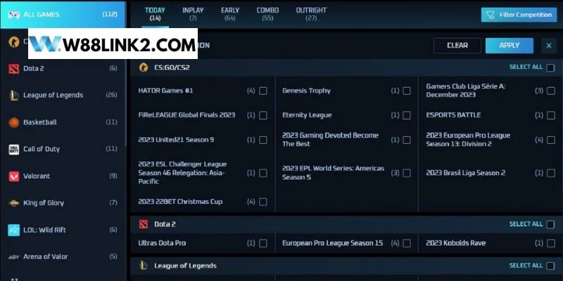 Có rất nhiều thể thức cược thể thao Esport dành cho hội viên tham khảo.
